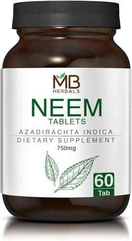 أقراص النيم إم بي هيربالز 750 مجم، 60 قرص | توريد لمدة 30 يومًا | أقراص النيم للتخلص من السموم وحب الشباب لبشرة صافية خالية من حب الشباب in Kuwait