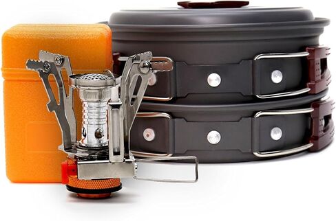 VINQLIQ التخييم نار الطبخ الفوضى كيت المطبخ معدات الطبخ مجموعة خفيفة الوزن دائم وعاء مجموعات معدات حقيبة الظهر في الهواء الطلق ، حقيبة الظهر ، المشي لمسافات طويلة ، نزهة in Kuwait