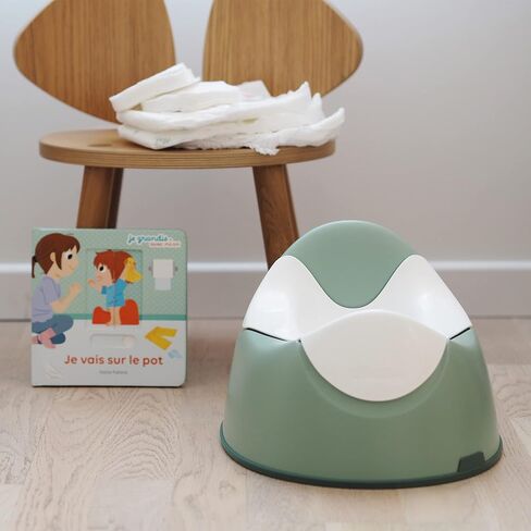 BEABA Ergonomic Training Potty, Provides Comfort and Support, Lightweight & Portable Potty for Potty Training, Potty Training Seat, Compact Toddler Potty (Sage) in Saudi Arabia