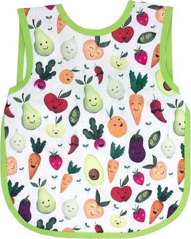 BapronBaby Food Prints Bapron - مريلة أكثر أمانًا بدون ربطة عنق - للأطفال والرضع - ناعمة مقاومة للماء - خالية من كلوريد الفينيل والبيسفينول والفثالات - 6 أشهر فما فوق in Kuwait
