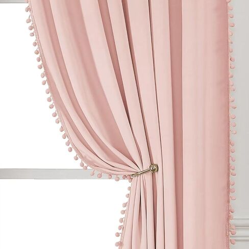 ستائر yurihome pom pom المخملية مقاس 120 بوصة لغرفة النوم، ستائر مخملية زمردية - ستائر نافذة معزولة حراريًا لتعتيم الشمس وحاجبة للشمس لغرفة المعيشة، لوحتان، 52 × 120 بوصة in Kuwait