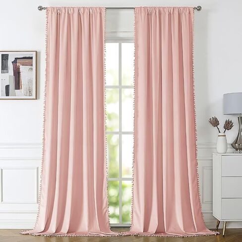 ستائر yurihome pom pom المخملية مقاس 120 بوصة لغرفة النوم، ستائر مخملية زمردية - ستائر نافذة معزولة حراريًا لتعتيم الشمس وحاجبة للشمس لغرفة المعيشة، لوحتان، 52 × 120 بوصة in Kuwait