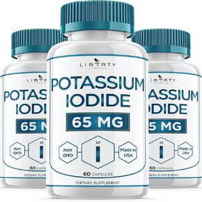 Liberty Potassium Iodide 300 Capsules -Thyroid Support and Emergency Support YODO Naciente Iodine - KI Pills - Made in The USA in Kuwait