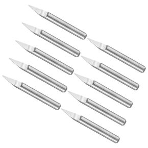لقم توجيه CNC للنقش CoCud، 0.4 مم (0.016 بوصة) عرض طرف 30 درجة زاوية 1/8 بوصة ساق من الكربيد الصلب 2-فلوت على شكل حرف V - (التطبيقات: للبلاستيك الخشبي والأكريليك)، 10 قطع in Kuwait