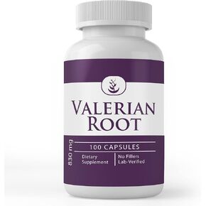 PURE ORIGINAL INGREDIENTS Valerian Root, (100 Capsules) Always Pure, No Additives Or Fillers, Lab Verified in Kuwait