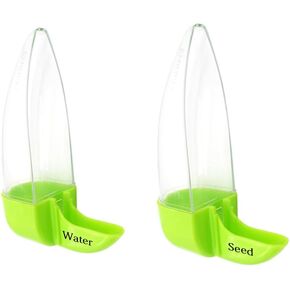 Birds Water Dispenser for Cage, Parakeet Feeder and Drinker Set, Plastic Seed & Water Dispenser, Automatic Bird Cage Water Feeder for Parrot Canaries Finches Budgie, 12 Days Capacity（4.05oz） in Kuwait