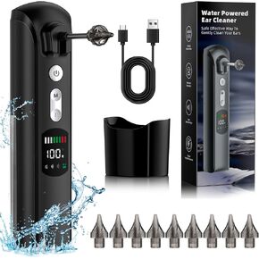 إزالة شمع الأذن - ترقية منظف الأذن الكهربائي - 3 أوضاع لنظام تنظيف الأذن مع 8 إعدادات للضغط مع شاشة LED كبيرة - ذاكرة تلقائية لمراقبة درجة الحرارة (قياسية) in Kuwait