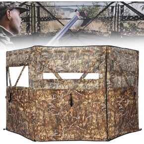 XProudeer Turkey Hunting Blind Ground Blind with One-Way See Through,Deer Blind for Hunting,Silent Zipper, Three Large Windows, Expandable and Portable in Kuwait