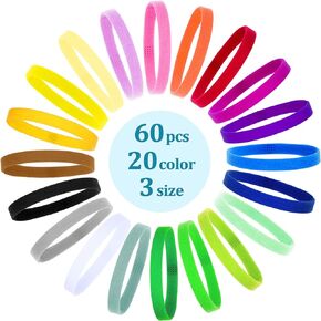 Frienda 60 Pieces Puppy Whelping Collars Newborn Pet Collars Double-Sided Adjustable ID Bands Puppy ID Bands Collars for Newborn Pet Dog Cat (20 Colors, 3 Sizes)