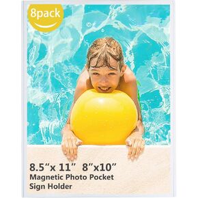 إطارات الصور المغناطيسية للثلاجة 8.5x11، 8 عبوات مغناطيس الثلاجة صورة إطار صورة صورة صورة صورة جيب، مثالية لعرض الإطارات، الأعمال الفنية والجداول الزمنية للأطفال in Kuwait