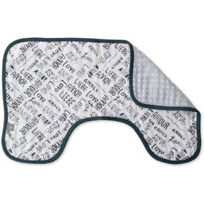 قطعة قماش للتجشؤ من قطن الموسلين باللون الأحمر للأطفال - 8 بوصة × 5 بوصة × 1.2 بوصة - 100% قطن - يمكن غسلها في الغسالة - 4 طبقات ماصة وخفيفة الوزن - تصميمات مرحة - قابلة للعكس وقابلة للطي - للجنسين (لغة الحب) in Kuwait