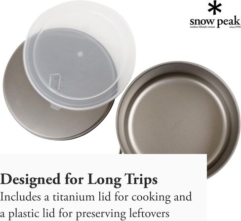Snow Peak Titanium Cook & Save - Large Pot with Titanium & Plastic Lid - 2-Liter Capacity - 8.11 oz in Saudi Arabia