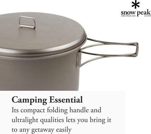 Snow Peak Titanium Cook & Save - Large Pot with Titanium & Plastic Lid - 2-Liter Capacity - 8.11 oz in Saudi Arabia