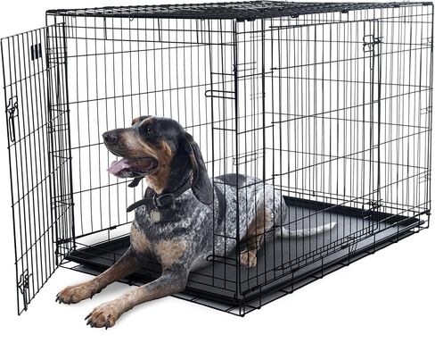 بت ميكر قفص للكلاب قابل للطي ببابين مقاس XL - 42 × 28 انش in Saudi Arabia