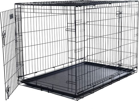 بت ميكر قفص للكلاب قابل للطي ببابين مقاس XL - 42 × 28 انش in Saudi Arabia