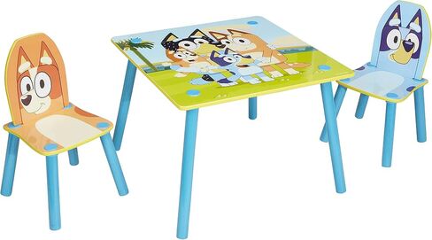 Bluey Furniture - Includes Table and 2 Chairs - Perfect for Arts & Crafts, Multi Color in Saudi Arabia