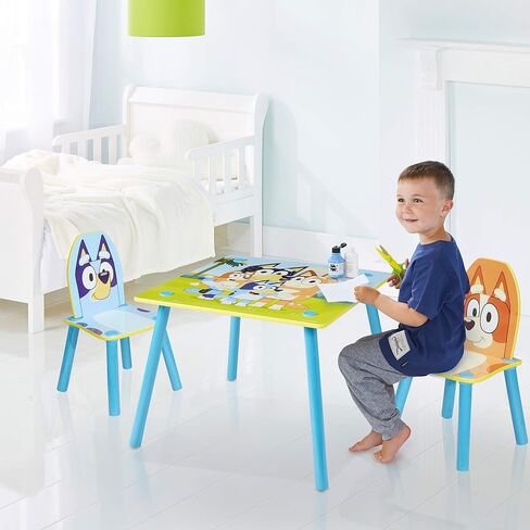 Bluey Furniture - Includes Table and 2 Chairs - Perfect for Arts & Crafts, Multi Color in Saudi Arabia
