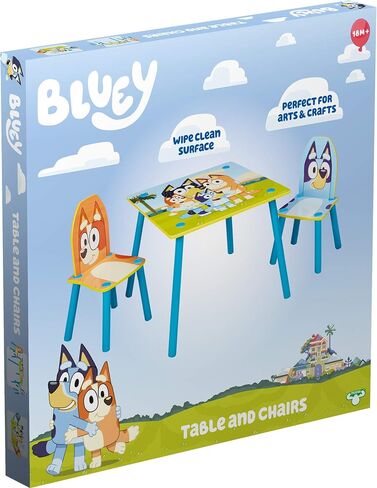 Bluey Furniture - Includes Table and 2 Chairs - Perfect for Arts & Crafts, Multi Color in Saudi Arabia