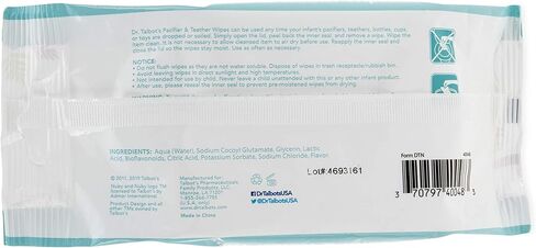 Dr. Talbot's Pacifier and Teether Wipes Naturally Inspired with Citroganix, Vanilla Milk (Pack of 2, 96 Count) in Kuwait