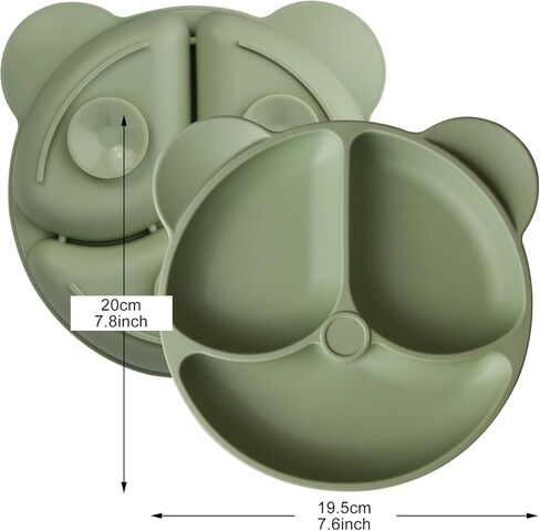 Suction Plates for Babies & Toddlers,Plates Stay Put with Suction Feature,Divided Design for Picky Eaters, Microwave & Dishwasher Friendly,Unbreakable Feeding Set,3 Pack in Kuwait
