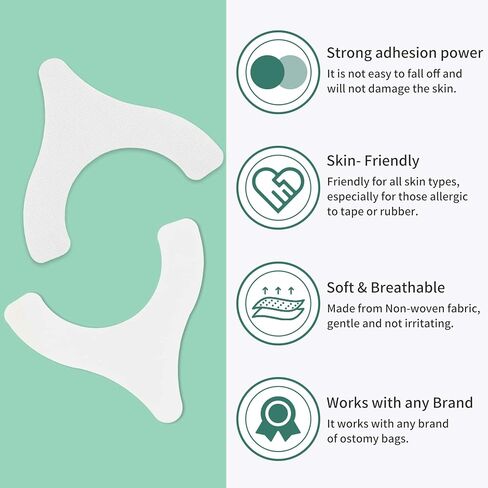 ZnnaYoha Skin Barrier Strips, Adhesive Barrier Extender Strips 20 Pcs, Y- Shaped Barrier Strips for All Colostomy Bags, Ostomy Supplies in Kuwait