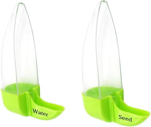 Birds Water Dispenser for Cage, Parakeet Feeder and Drinker Set, Plastic Seed & Water Dispenser, Automatic Bird Cage Water Feeder for Parrot Canaries Finches Budgie, 12 Days Capacity（4.05oz） in Kuwait