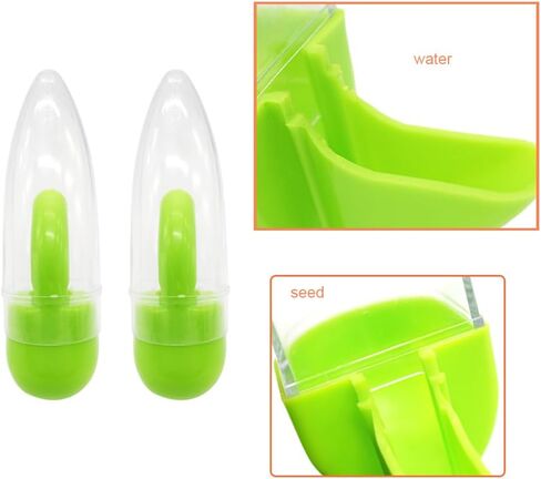 Birds Water Dispenser for Cage, Parakeet Feeder and Drinker Set, Plastic Seed & Water Dispenser, Automatic Bird Cage Water Feeder for Parrot Canaries Finches Budgie, 12 Days Capacity（4.05oz） in Kuwait