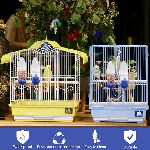 Birds Water Dispenser for Cage, Parakeet Feeder and Drinker Set, Plastic Seed & Water Dispenser, Automatic Bird Cage Water Feeder for Parrot Canaries Finches Budgie, 12 Days Capacity（4.05oz） in Kuwait