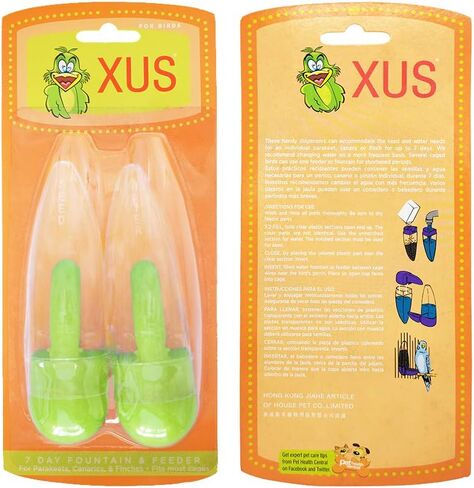 Birds Water Dispenser for Cage, Parakeet Feeder and Drinker Set, Plastic Seed & Water Dispenser, Automatic Bird Cage Water Feeder for Parrot Canaries Finches Budgie, 12 Days Capacity（4.05oz） in Kuwait