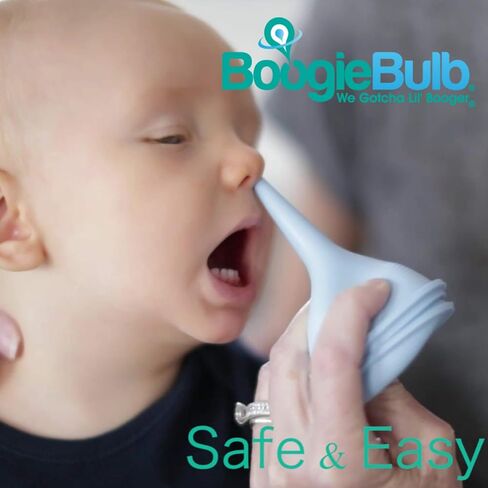 BoogieBulb Baby شفاط الأنف ومصاصة Booger لحديثي الولادة والأطفال الصغار والكبار - خالية من BPA - حقنة لمبة زرقاء بحجم 2 أونصة - منظف آمن للأنف - مصاصة أنف للأذن قابلة للتنظيف وقابلة لإعادة الاستخدام in Kuwait