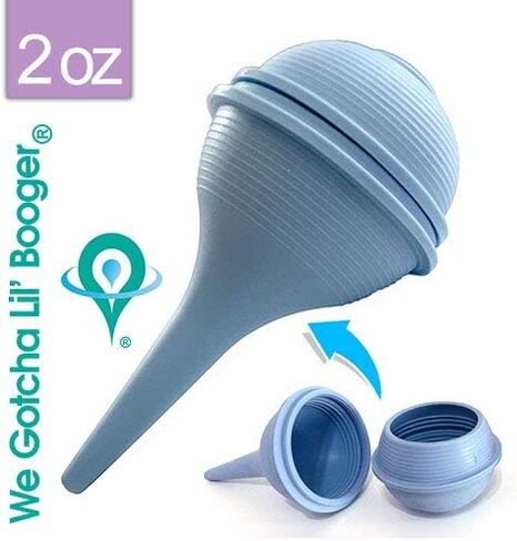 BoogieBulb Baby شفاط الأنف ومصاصة Booger لحديثي الولادة والأطفال الصغار والكبار - خالية من BPA - حقنة لمبة زرقاء بحجم 2 أونصة - منظف آمن للأنف - مصاصة أنف للأذن قابلة للتنظيف وقابلة لإعادة الاستخدام in Kuwait