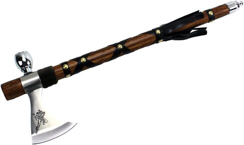 Wuu Jau Co L-117 Native American Peace Pipe Tomahawk Ax، 18 بوصة، بني in Kuwait