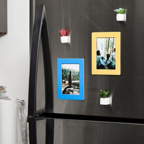 Juvale 15-Pack 4x6 Magnetic Picture Frames for Refrigerator, Locker, Office, Kitchen Cabinet, Classroom, Arts and Crafts Projects, Holds 4x6 Photos (5 Colorful Borders) in Saudi Arabia