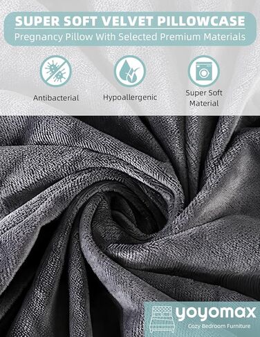 yoyomax U-Shaped Pregnancy Pillows, Memory Foam Pregnancy Pillow Full Body Maternity Pillow with Removable Cover-57 Inch Pregnancy Pillows for Sleeping-Lakeblue in Kuwait