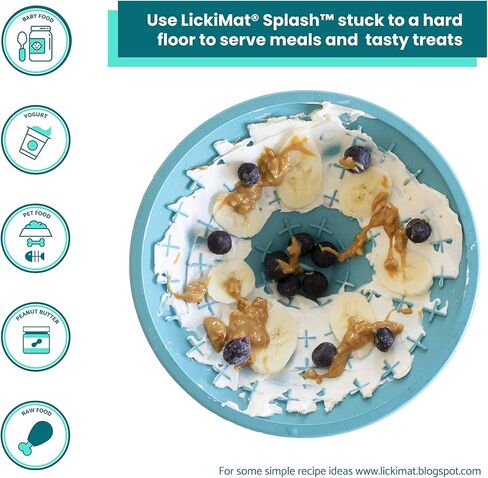 LickiMat Splash, Dog Slow Feeder Bowl Lick Mat, Boredom Anxiety Reducer, Sticks to Smooth Surface; Perfect for Food, Treats, Yogurt, or Peanut Butter. Fun Alternative to a Slow Feed Dog Bowl, Orange in Kuwait