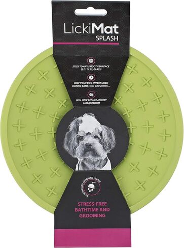 LickiMat Splash, Dog Slow Feeder Bowl Lick Mat, Boredom Anxiety Reducer, Sticks to Smooth Surface; Perfect for Food, Treats, Yogurt, or Peanut Butter. Fun Alternative to a Slow Feed Dog Bowl, Orange in Kuwait