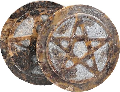 Soapstone Carved Altar Tile - 2 Pack - 3 Inches (Triquetra) in Saudi Arabia