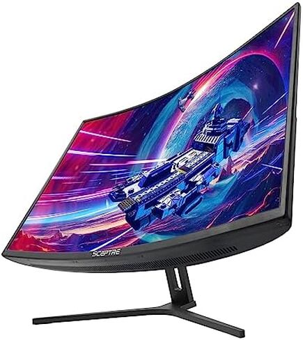سكيبتر شاشة العاب منحنية 32 انش FHD 1080p حتى 185Hz ديسبلاي بورت 165Hz 144Hz HDMI AMD فري سينك مكبرات صوت مدمجة، اسود (C325B-185RD) in Kuwait