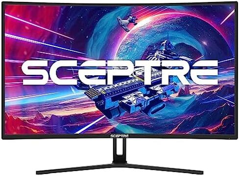 سكيبتر شاشة العاب منحنية 32 انش FHD 1080p حتى 185Hz ديسبلاي بورت 165Hz 144Hz HDMI AMD فري سينك مكبرات صوت مدمجة، اسود (C325B-185RD) in Kuwait
