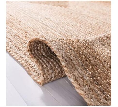 FRELISH DECOR Handwoven Jute Area Rug - 2x3 feet - Natural Yarn - Rustic Vintage Beige Braided Reversible Rug - Eco Friendly Rugs for Bedroom - Kitchen - Living Room - Farmhouse (2'x3') in Saudi Arabia