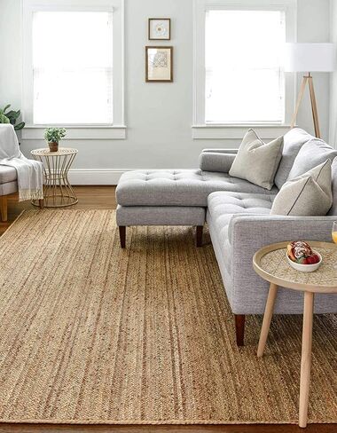 FRELISH DECOR Handwoven Jute Area Rug - 2x3 feet - Natural Yarn - Rustic Vintage Beige Braided Reversible Rug - Eco Friendly Rugs for Bedroom - Kitchen - Living Room - Farmhouse (2'x3') in Saudi Arabia
