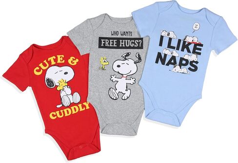 بيجامة نوم للأولاد من Peanuts Infant Boys Snoopy وWoodstock Sleeper مكونة من 3 قطع in Saudi Arabia
