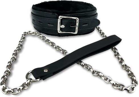 Bilisee Leather Dog Collars for All Breeds - Soft Inner Fur for Comfort - Detachable Leash Chain - Durable Leather Collar with Alloy Buckle,Pink in Saudi Arabia