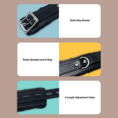 Bilisee Leather Dog Collars for All Breeds - Soft Inner Fur for Comfort - Detachable Leash Chain - Durable Leather Collar with Alloy Buckle,Pink in Saudi Arabia