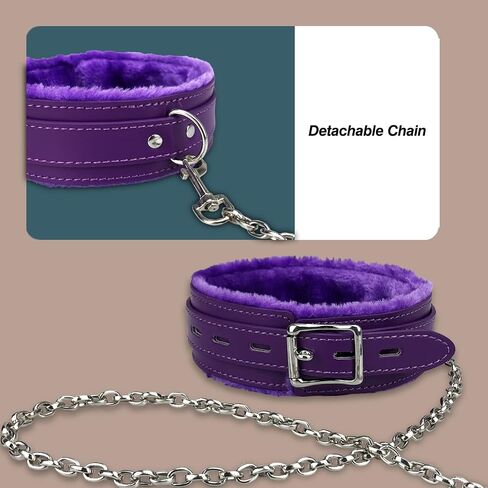 Bilisee Leather Dog Collars for All Breeds - Soft Inner Fur for Comfort - Detachable Leash Chain - Durable Leather Collar with Alloy Buckle,Pink in Saudi Arabia