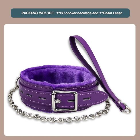 Bilisee Leather Dog Collars for All Breeds - Soft Inner Fur for Comfort - Detachable Leash Chain - Durable Leather Collar with Alloy Buckle,Pink in Saudi Arabia