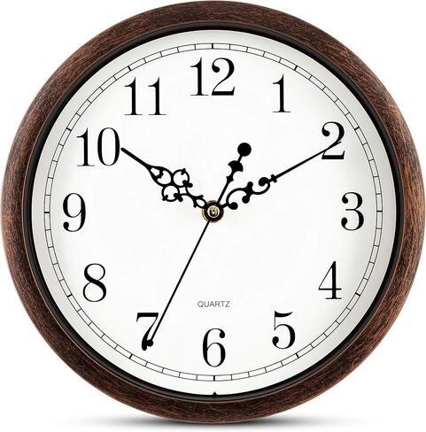 Bernhard Products Vintage Brown Wall Clock Silent Non Ticking 16 Inch Extra Large Quality Quartz Battery Operated Round Decorative Easy to Read for Home Kitchen Living/Dining Room Bedroom Office in Saudi Arabia