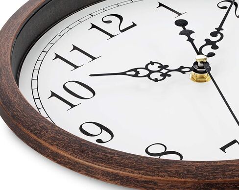 Bernhard Products Vintage Brown Wall Clock Silent Non Ticking 16 Inch Extra Large Quality Quartz Battery Operated Round Decorative Easy to Read for Home Kitchen Living/Dining Room Bedroom Office in Saudi Arabia
