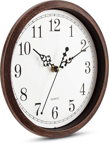 Bernhard Products Vintage Brown Wall Clock Silent Non Ticking 16 Inch Extra Large Quality Quartz Battery Operated Round Decorative Easy to Read for Home Kitchen Living/Dining Room Bedroom Office in Saudi Arabia