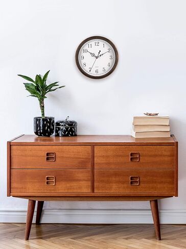 Bernhard Products Vintage Brown Wall Clock Silent Non Ticking 16 Inch Extra Large Quality Quartz Battery Operated Round Decorative Easy to Read for Home Kitchen Living/Dining Room Bedroom Office in Saudi Arabia